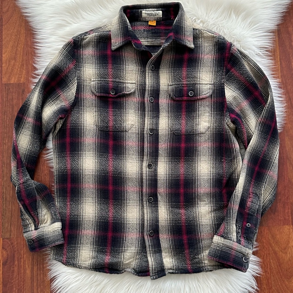 Woven Cotton Plaid Button-Up
